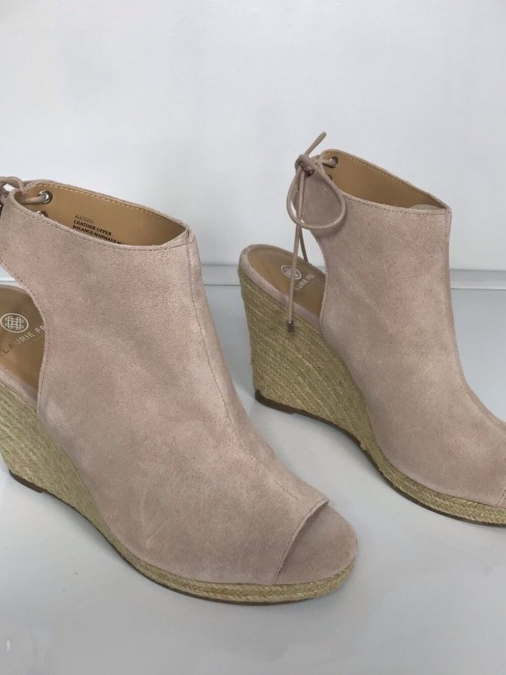Laurie Felt Suede Peep-Toe Wedge